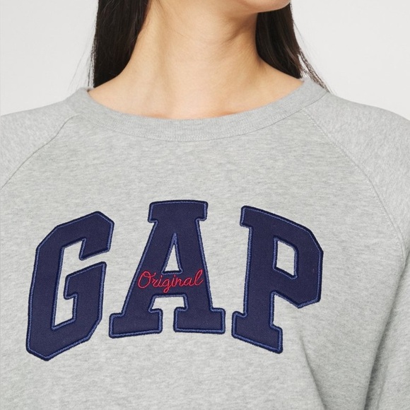 GAP Logo Sweatshirt in Heather Gray - Picture 4 of 8